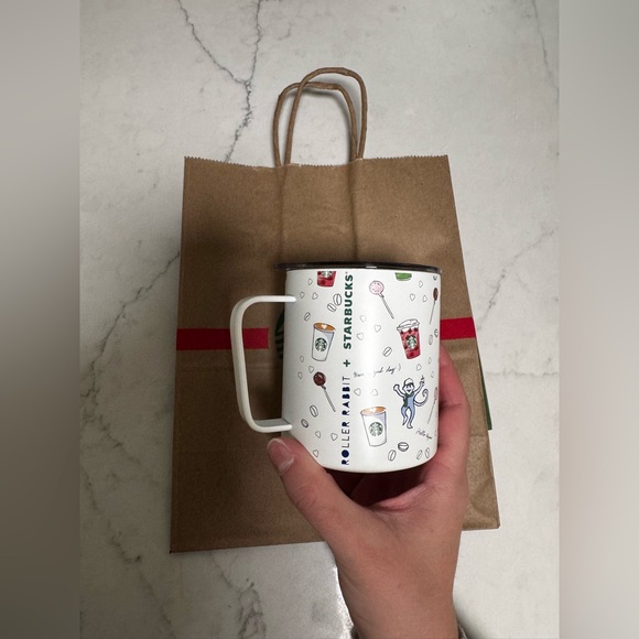 NEW Roller Rabbit + Starbucks Stainless Steel Camp Mug 12 oz Coffeehouse Bonzana - Picture 3 of 5